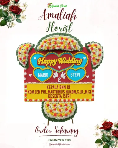 Karangan Papan Bunga Pernikahan gandasari